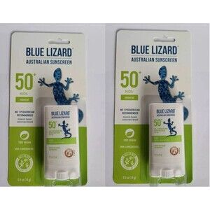 2 Blue Lizard SPF 50+ Australian Sunscreen Kids 0.5oz. Mineral Sunscreen Stick